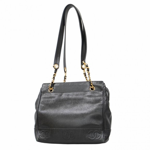 CHANEL Black Caviar Leather Shoulder Bag - Picture 1 of 14